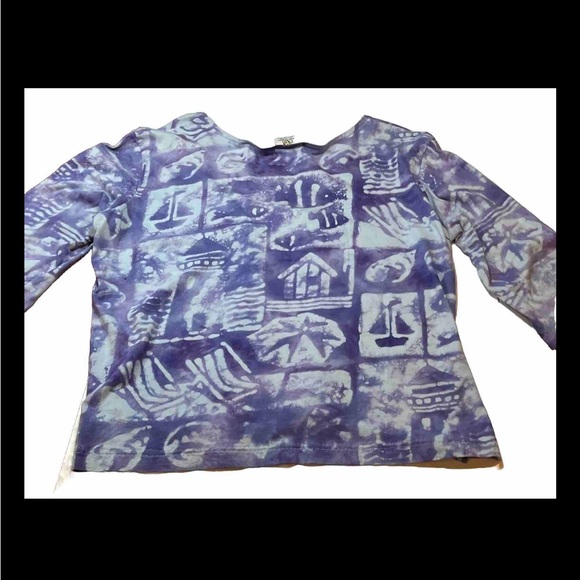 90s Purple Rum Reggae shirt Tie Dye Batik beach festival summer ART hippie Large - Picture 6 of 10